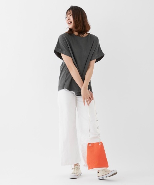 Ocean Pacific(オーシャンパシフィック)の「【OP:オーピー】レディース半袖ピグメントTシャツ(Tシャツ/カットソー・レディース・チャコールグレー/パープル系その他/ベージュ・LARGE/MEDIUM)」の6枚目の写真