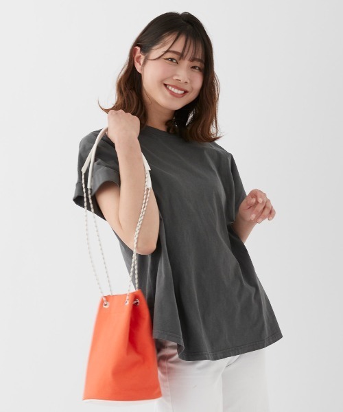 Ocean Pacific(オーシャンパシフィック)の「【OP:オーピー】レディース半袖ピグメントTシャツ(Tシャツ/カットソー・レディース・チャコールグレー/パープル系その他/ベージュ・LARGE/MEDIUM)」の8枚目の写真