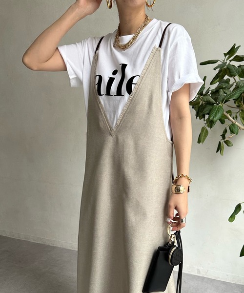 DouDou（ドゥドゥ）の「【WEB限定】リネンライクフリンジキャミ