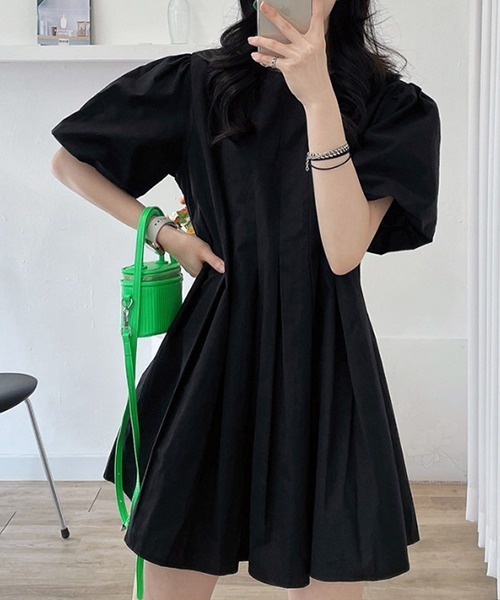 FREE STYLISTS(フリー スタイリスト)の「YUGA_YGMC ランタンスリーブ フレアミニワンピース(ワンピース・レディース・ブラック/オフホワイト/ホワイト・FREE)」の10枚目の写真