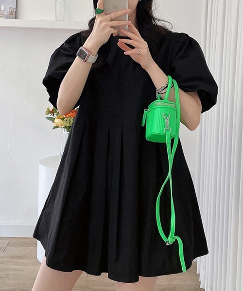 FREE STYLISTS(フリー スタイリスト)の「YUGA_YGMC ランタンスリーブ フレアミニワンピース(ワンピース・レディース・ブラック/オフホワイト/ホワイト・FREE)」の5枚目の写真