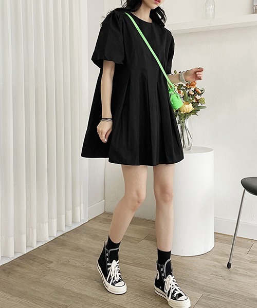 FREE STYLISTS(フリー スタイリスト)の「YUGA_YGMC ランタンスリーブ フレアミニワンピース(ワンピース・レディース・ブラック/オフホワイト/ホワイト・FREE)」の18枚目の写真