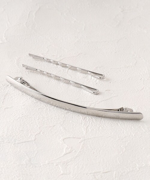 SHOO・LA・RUE(シューラルー)の「◆【3点セット】スリムバレッタ&ピン(その他ヘアアクセサリー・レディース・シルバー/ゴールド・00)」の2枚目の写真