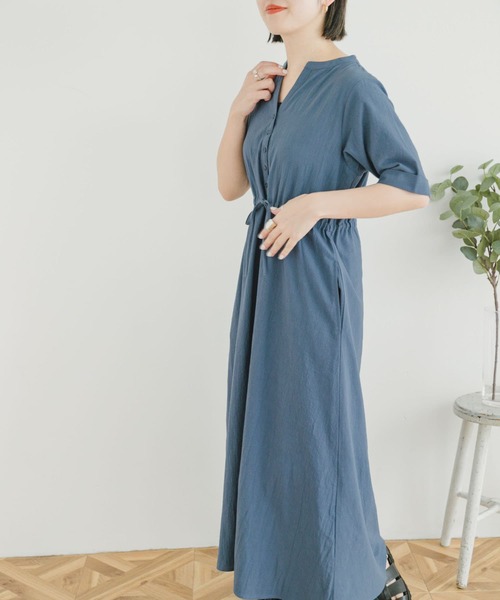ITEMS URBANRESEARCH（アイテムズ アーバンリサーチ）の「ドライコットンワンピース（ワンピース・レディース・チャコールグレー/モカ/ブルー/レッド系その他・FREE）」の6枚目の写真