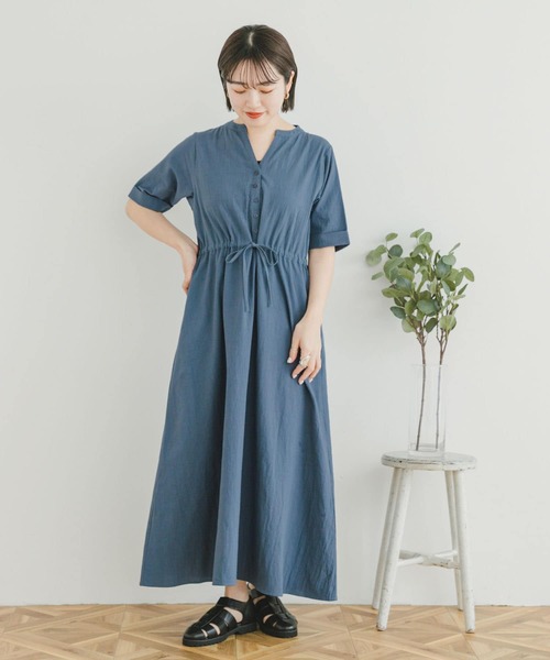 ITEMS URBANRESEARCH（アイテムズ アーバンリサーチ）の「ドライコットンワンピース（ワンピース・レディース・チャコールグレー/モカ/ブルー/レッド系その他・FREE）」の7枚目の写真