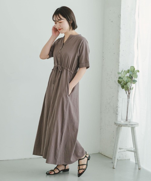 ITEMS URBANRESEARCH（アイテムズ アーバンリサーチ）の「ドライコットンワンピース（ワンピース・レディース・チャコールグレー/モカ/ブルー/レッド系その他・FREE）」の14枚目の写真