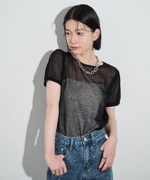Shelly island（シェリーアイランド）の「シアーハーフスリーブニット（ニット/セーター）」