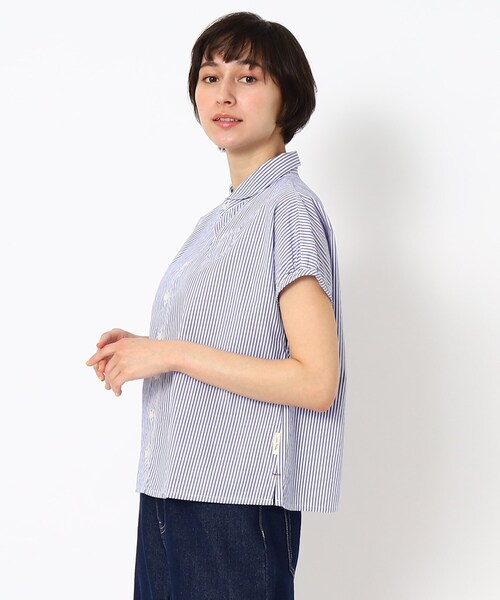 LAURA ASHLEY（ローラアシュレイ）の「ラウンドカラーブラウス半袖（シャツ/ブラウス・レディース・ネイビー系2/ネイビー系1・38）」の2枚目の写真