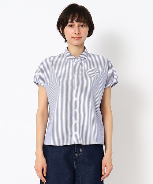LAURA ASHLEY（ローラアシュレイ）の「ラウンドカラーブラウス半袖（シャツ/ブラウス・レディース・ネイビー系2/ネイビー系1・38）」の7枚目の写真