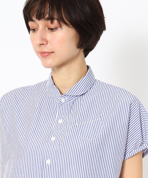 LAURA ASHLEY（ローラアシュレイ）の「ラウンドカラーブラウス半袖（シャツ/ブラウス・レディース・ネイビー系2/ネイビー系1・38）」の5枚目の写真