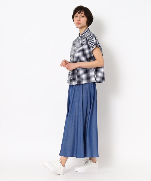 LAURA ASHLEY（ローラアシュレイ）の「ラウンドカラーブラウス半袖（シャツ/ブラウス・レディース・ネイビー系2/ネイビー系1・38）」の8枚目の写真