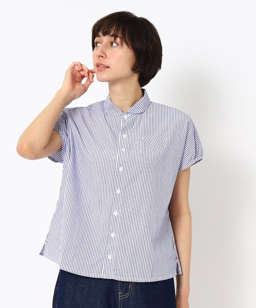LAURA ASHLEY（ローラアシュレイ）の「ラウンドカラーブラウス半袖（シャツ/ブラウス・レディース・ネイビー系2/ネイビー系1・38）」の12枚目の写真
