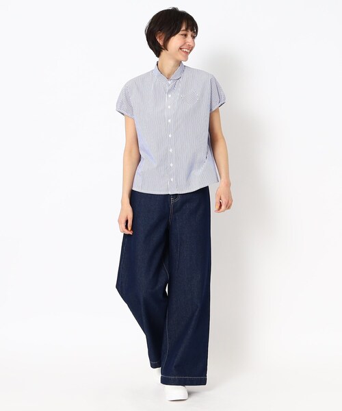 LAURA ASHLEY（ローラアシュレイ）の「ラウンドカラーブラウス半袖（シャツ/ブラウス・レディース・ネイビー系2/ネイビー系1・38）」の16枚目の写真