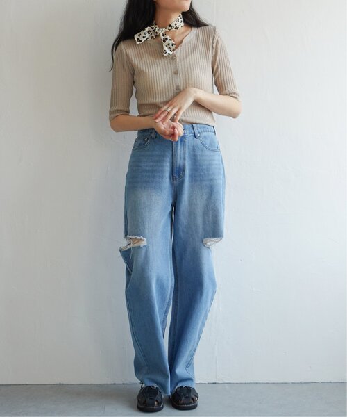 VENCEEXCHANGE（ヴァンスエクスチェンジ）の「ラメシアーリブ2WAYカーディガン（カーディガン/ボレロ・レディース・ベージュ/ブラウン/グレー/ブラック・FREE）」の12枚目の写真