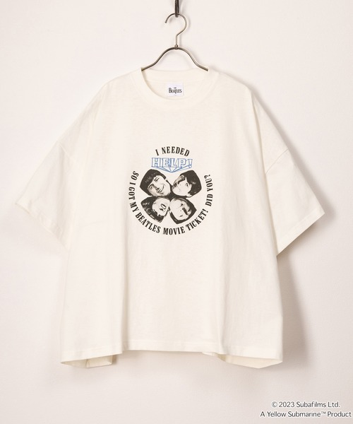 The Beatles(ザビートルズ)の「【THE BEATLES】スーパーワイドシルエットサークルデザインTシャツ(Tシャツ/カットソー・メンズ・チャコールグレー/ホワイト/ホワイト系その他・L/M)」の2枚目の写真