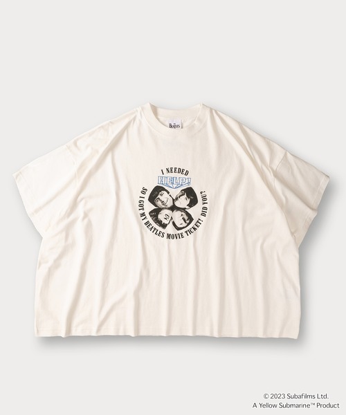 The Beatles(ザビートルズ)の「【THE BEATLES】スーパーワイドシルエットサークルデザインTシャツ(Tシャツ/カットソー・メンズ・チャコールグレー/ホワイト/ホワイト系その他・L/M)」の5枚目の写真