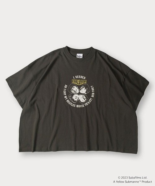 The Beatles(ザビートルズ)の「【THE BEATLES】スーパーワイドシルエットサークルデザインTシャツ(Tシャツ/カットソー・メンズ・チャコールグレー/ホワイト/ホワイト系その他・L/M)」の6枚目の写真