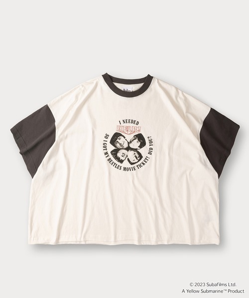 The Beatles(ザビートルズ)の「【THE BEATLES】スーパーワイドシルエットサークルデザインTシャツ(Tシャツ/カットソー・メンズ・チャコールグレー/ホワイト/ホワイト系その他・L/M)」の4枚目の写真