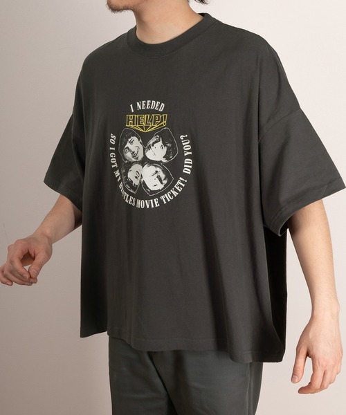 The Beatles(ザビートルズ)の「【THE BEATLES】スーパーワイドシルエットサークルデザインTシャツ(Tシャツ/カットソー・メンズ・チャコールグレー/ホワイト/ホワイト系その他・L/M)」の11枚目の写真
