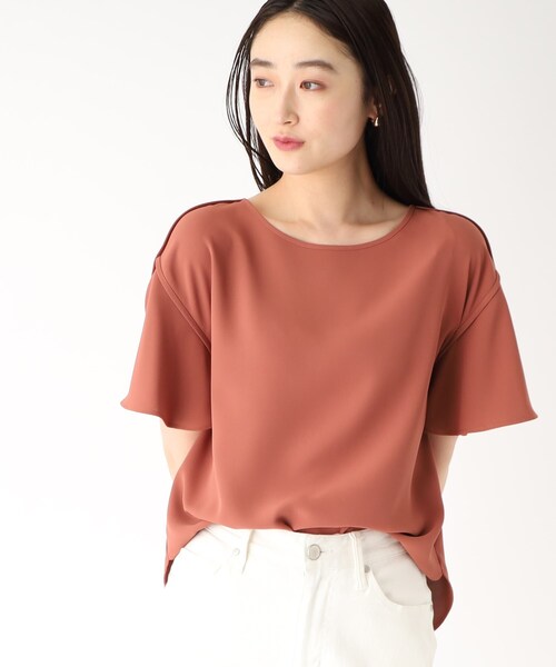 OPAQUE.CLIP(オペークドットクリップ)の「◆パイピングフレアスリーブブラウス【イージーケア/洗濯機洗い可】(シャツ/ブラウス・レディース・チャコールグレー/ブラック系4/キャメル/ホワイト系7・36/38/40/42)」の20枚目の写真