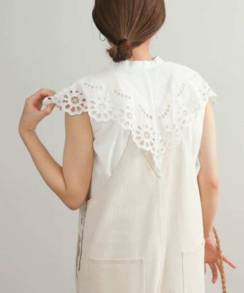 URBAN RESEARCH DOORS（アーバンリサーチドアーズ）の「コットンボイルスカラップブラウス（シャツ/ブラウス・レディース・ブラック/オフホワイト・MEDIUM）」の12枚目の写真