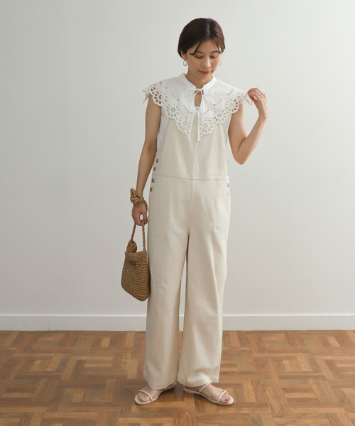 URBAN RESEARCH DOORS（アーバンリサーチドアーズ）の「コットンボイルスカラップブラウス（シャツ/ブラウス・レディース・ブラック/オフホワイト・MEDIUM）」の9枚目の写真