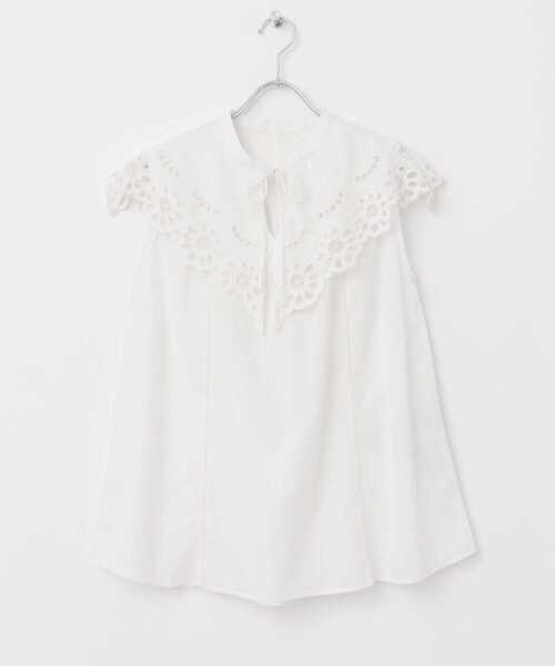 URBAN RESEARCH DOORS（アーバンリサーチドアーズ）の「コットンボイルスカラップブラウス（シャツ/ブラウス・レディース・ブラック/オフホワイト・MEDIUM）」の18枚目の写真