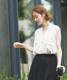 abahouse mavie | レーヨンリネンノースリーブシャツ(シャツ/ブラウス)