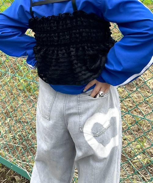 Alley by w closet（アリーバイダブルクローゼット）の「【Alley】プリントデザインデニムパンツ（デニムパンツ・レディース・ブルー系その他/ブルー・FREE）」の6枚目の写真