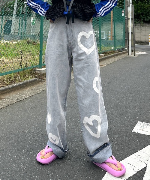 Alley by w closet（アリーバイダブルクローゼット）の「【Alley】プリントデザインデニムパンツ（デニムパンツ・レディース・ブルー系その他/ブルー・FREE）」の8枚目の写真