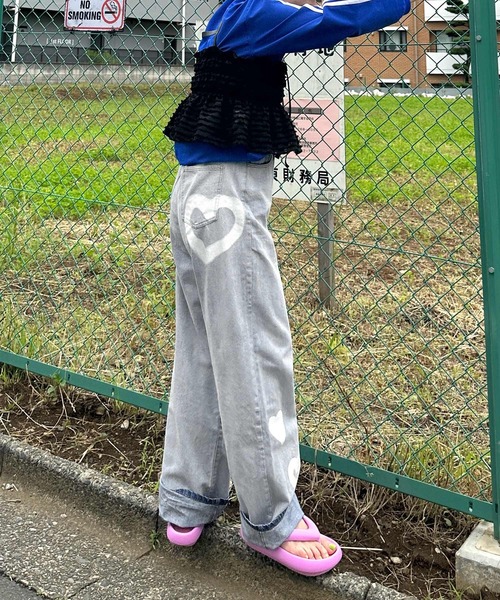 Alley by w closet（アリーバイダブルクローゼット）の「【Alley】プリントデザインデニムパンツ（デニムパンツ・レディース・ブルー系その他/ブルー・FREE）」の10枚目の写真