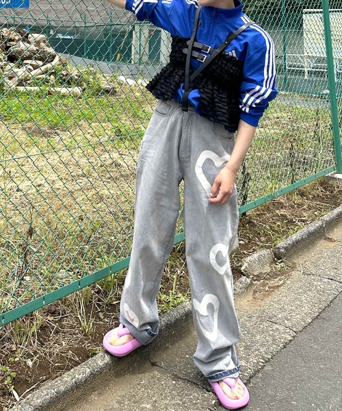 Alley by w closet（アリーバイダブルクローゼット）の「【Alley】プリントデザインデニムパンツ（デニムパンツ・レディース・ブルー系その他/ブルー・FREE）」の11枚目の写真