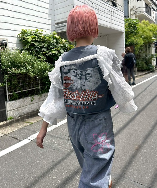 Alley by w closet（アリーバイダブルクローゼット）の「【Alley】プリントデザインデニムパンツ（デニムパンツ・レディース・ブルー系その他/ブルー・FREE）」の14枚目の写真