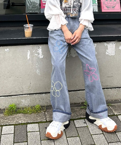 Alley by w closet（アリーバイダブルクローゼット）の「【Alley】プリントデザインデニムパンツ（デニムパンツ・レディース・ブルー系その他/ブルー・FREE）」の19枚目の写真