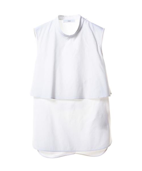 ASTRAET（アストラット）の「ASTRAET(アストラット) ハイネックカサネノースリーブブラウス◆（シャツ/ブラウス・レディース・ホワイト/ブラック/ロイヤルブルー・フリー）」の2枚目の写真