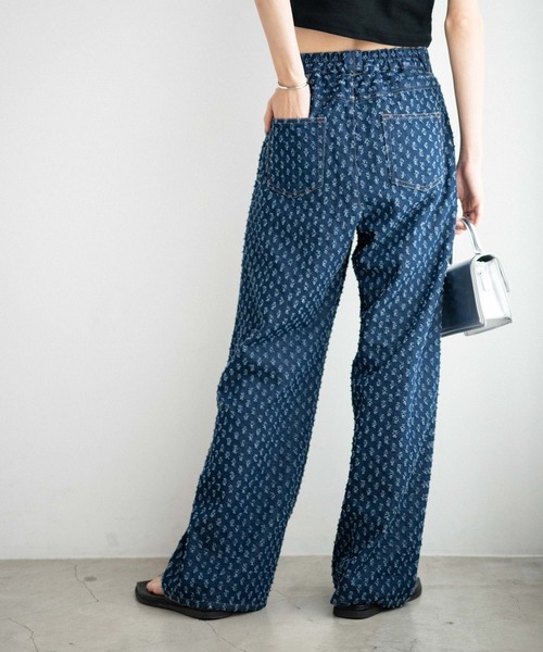 WEGO（ウィゴー）の「WEGO/パンチングデニムタックバギーパンツ（デニムパンツ・レディース・ダークインディゴブルー・FREE）」の8枚目の写真