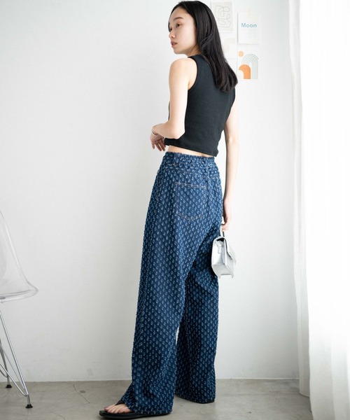 WEGO（ウィゴー）の「WEGO/パンチングデニムタックバギーパンツ（デニムパンツ・レディース・ダークインディゴブルー・FREE）」の13枚目の写真