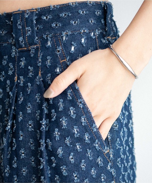 WEGO（ウィゴー）の「WEGO/パンチングデニムタックバギーパンツ（デニムパンツ・レディース・ダークインディゴブルー・FREE）」の12枚目の写真