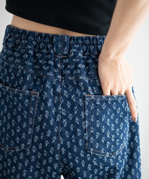 WEGO（ウィゴー）の「WEGO/パンチングデニムタックバギーパンツ（デニムパンツ・レディース・ダークインディゴブルー・FREE）」の19枚目の写真