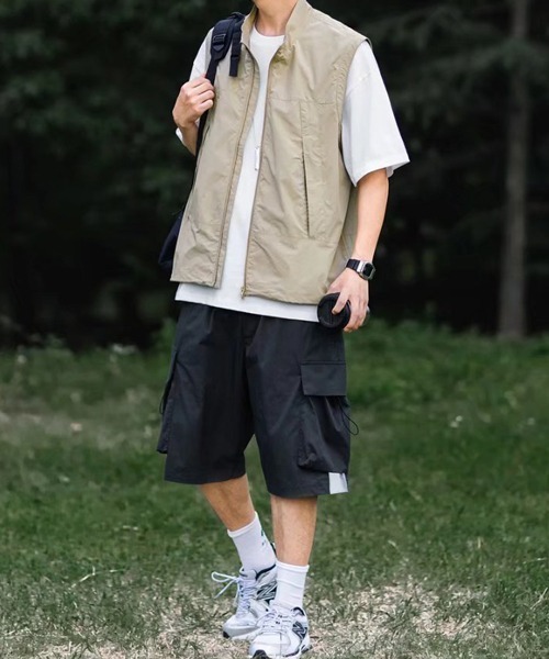 NOWLE（ノウル）の「【NOWLE】スタンドカラー ルーズ ストリート ベスト（ベスト・メンズ・ネイビー/ベージュ・FREE）」の7枚目の写真