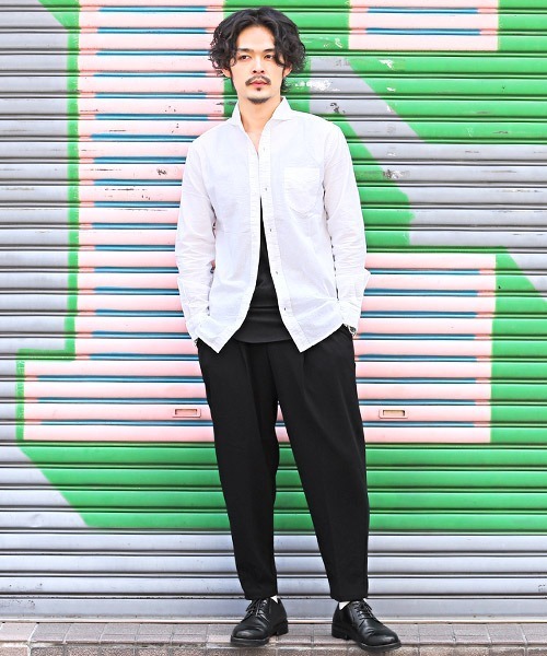 LUXSTYLE（ラグスタイル）の「梨地ジャージテーパードパンツ（スラックス・メンズ・ブラック/ブルー/グレイッシュベージュ・M/L）」の19枚目の写真