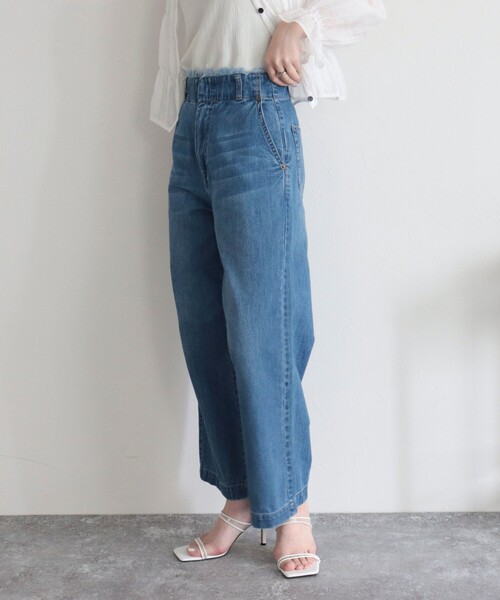 fredy emue(フレディエミュ)の「ライトオンスデニムセミワイドパンツ(デニムパンツ・レディース・ネイビー/ブルー・34/36/38)」の6枚目の写真