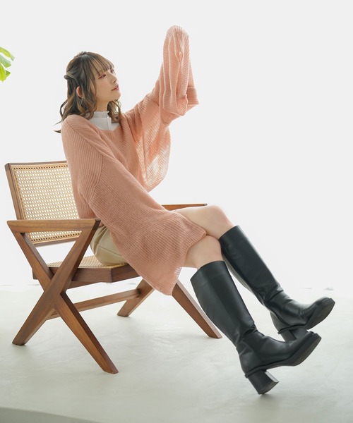 moulis'(ムーリス)の「インナーsetワイドスリーブシアーニット(ニット/セーター・レディース・ベージュ/ベビーピンク/ブルー・MEDIUM/LARGE)」の16枚目の写真