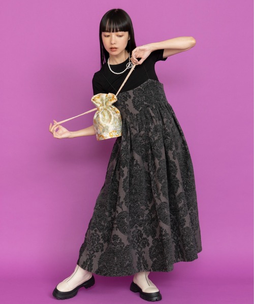 Casselini(キャセリーニ)の「Casselini(キャセリーニ)ジャガード巾着(ハンドバッグ・レディース・ブルー/ブラック/アイボリー・FREE)」の20枚目の写真