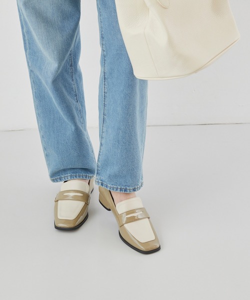 menue（メヌエ）の「スクエアトゥ 3cmヒール コインローファー（ローファー・レディース・グリーン系その他/キャメル/ブラック/ブラック×ホワイト/シルバー・34/35/36/37/38/39/40/41）」の14枚目の写真