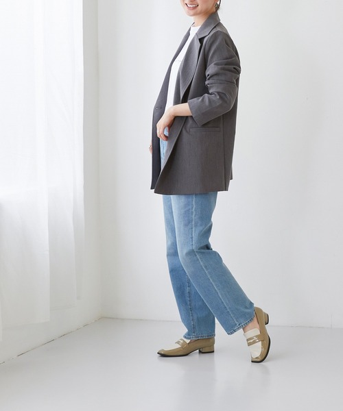 menue（メヌエ）の「スクエアトゥ 3cmヒール コインローファー（ローファー・レディース・グリーン系その他/キャメル/ブラック/ブラック×ホワイト/シルバー・34/35/36/37/38/39/40/41）」の16枚目の写真