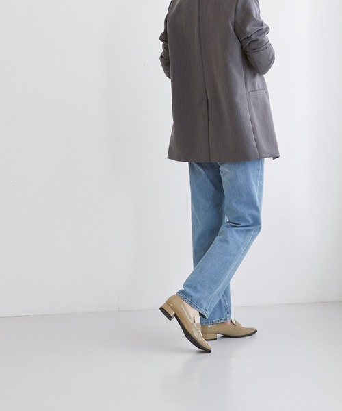 menue（メヌエ）の「スクエアトゥ 3cmヒール コインローファー（ローファー・レディース・グリーン系その他/キャメル/ブラック/ブラック×ホワイト/シルバー・34/35/36/37/38/39/40/41）」の12枚目の写真