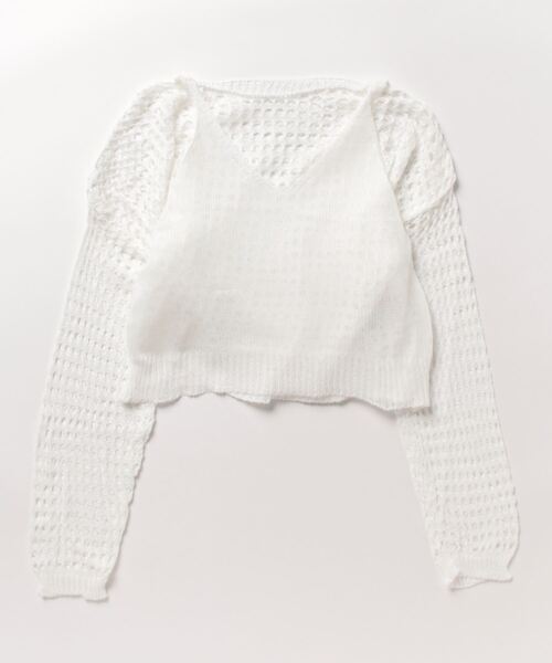 Mayree（メイリー）の「【AURORIA】メッシュサマーニットセット（Tシャツ/カットソー・レディース・ホワイト/ブラック/ライトブルー/ネイビー/ベージュ/オレンジ・FREE）」の17枚目の写真