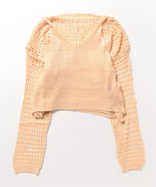 Mayree（メイリー）の「【AURORIA】メッシュサマーニットセット（Tシャツ/カットソー・レディース・ホワイト/ブラック/ライトブルー/ネイビー/ベージュ/オレンジ・FREE）」の10枚目の写真
