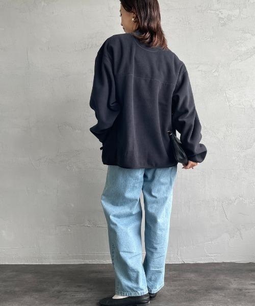 DANTON レディースポケット付クルーネックフリースプルオーバー